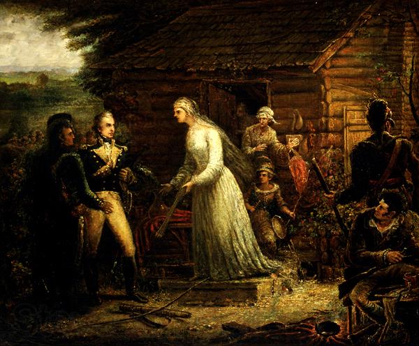 John Blake White Mrs. Motte Directing Generals Marion and Lee to Burn Her Mansion by John Blake White